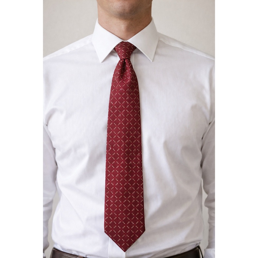 Tommy Hilfiger Men's Silk Tie Red Blue‎ 58" Necktie Made USA classic businessman